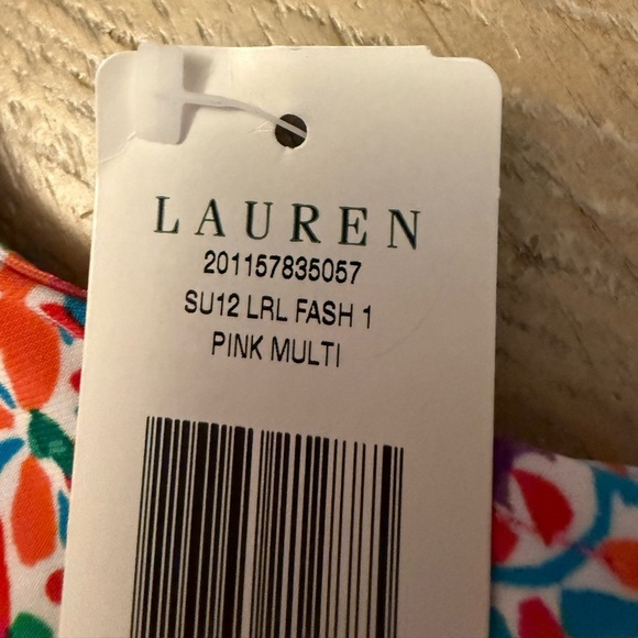 Lauren Ralph Lauren Paisley Ruched Surplice Dress Sleeveless Multicolor M Petite - Picture 5 of 13